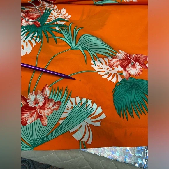 Waltah Clarke (?) “Kamaile” Vintage Hawaiian Shops Maxi Dress Orange 70s SMALL - Picture 11 of 15